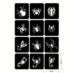 2 Sheets A4 Hollow Tattoo Stencils 1 Bottle Tattoo Dyeing Paste