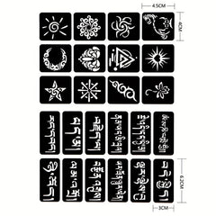2 Sheets A4 Hollow Tattoo Stencils 1 Bottle Tattoo Dyeing Paste