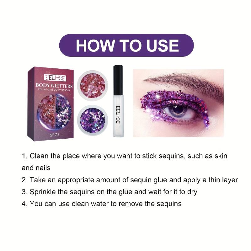Sequins Face Paint Halloween Makeup Glitter Nail Art