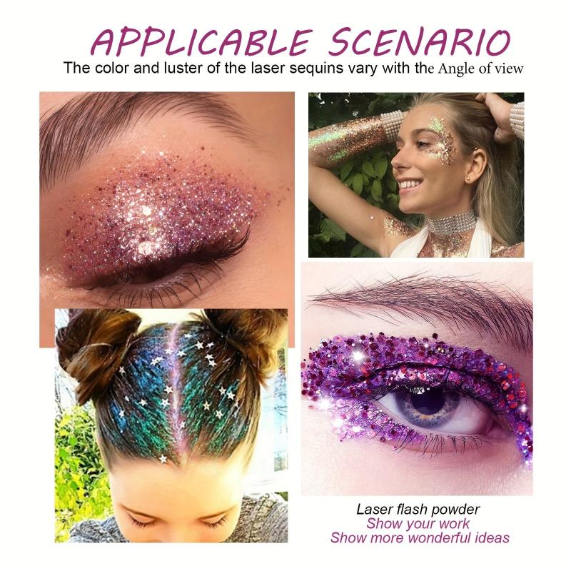 Sequins Face Paint Halloween Makeup Glitter Nail Art