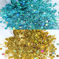 2 Pcs Chunky Holographic Glitter Sequins for Nails & Face