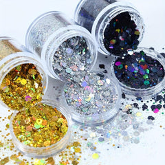 2 Pcs Chunky Holographic Glitter Sequins for Nails & Face