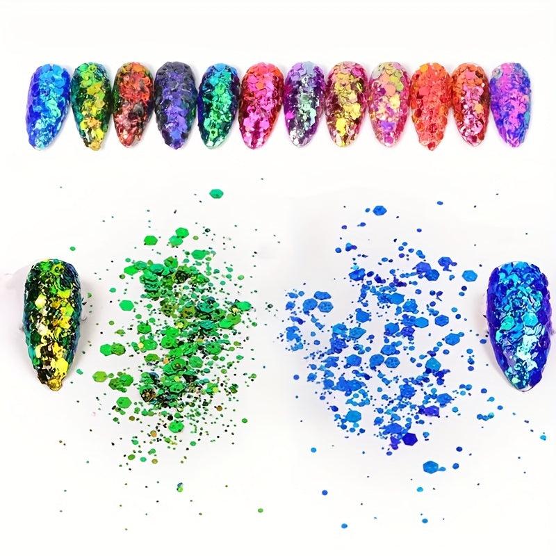 Chunky Mixed Glitter Powder for Nail Art Makeup Body Paint