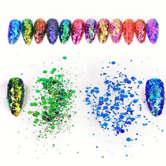 Chunky Mixed Glitter Powder for Nail Art Makeup Body Paint