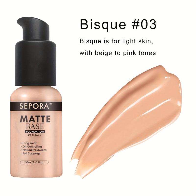 Matte Liquid Foundation Control Foundation Cream Natural Concealer Base Makeup