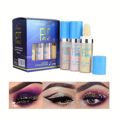 Glitter Sequins Loose Highlighter Powder 24 Sticks 3 Colors