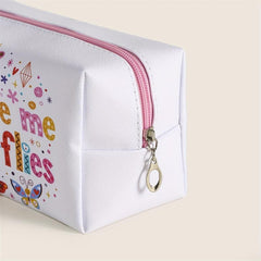 Butterfly Pattern Square PU Makeup Bag Zipper Creative Roomy Makeup Pouch