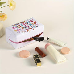 Butterfly Pattern Square PU Makeup Bag Zipper Creative Roomy Makeup Pouch