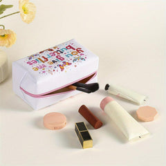 Butterfly Pattern Square PU Makeup Bag Zipper Creative Roomy Makeup Pouch