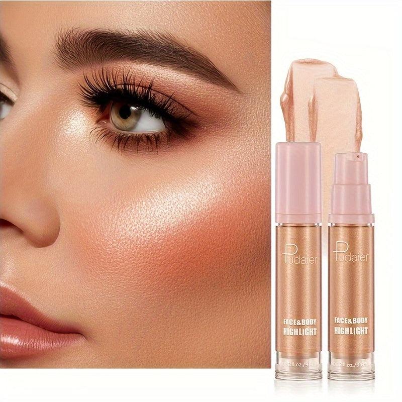 Glittery Liquid Highlight for Face and Body, Waterproof Sparkling Effect