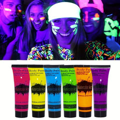 Fluorescent Face Body Paint Set for Christmas Halloween Cosplay