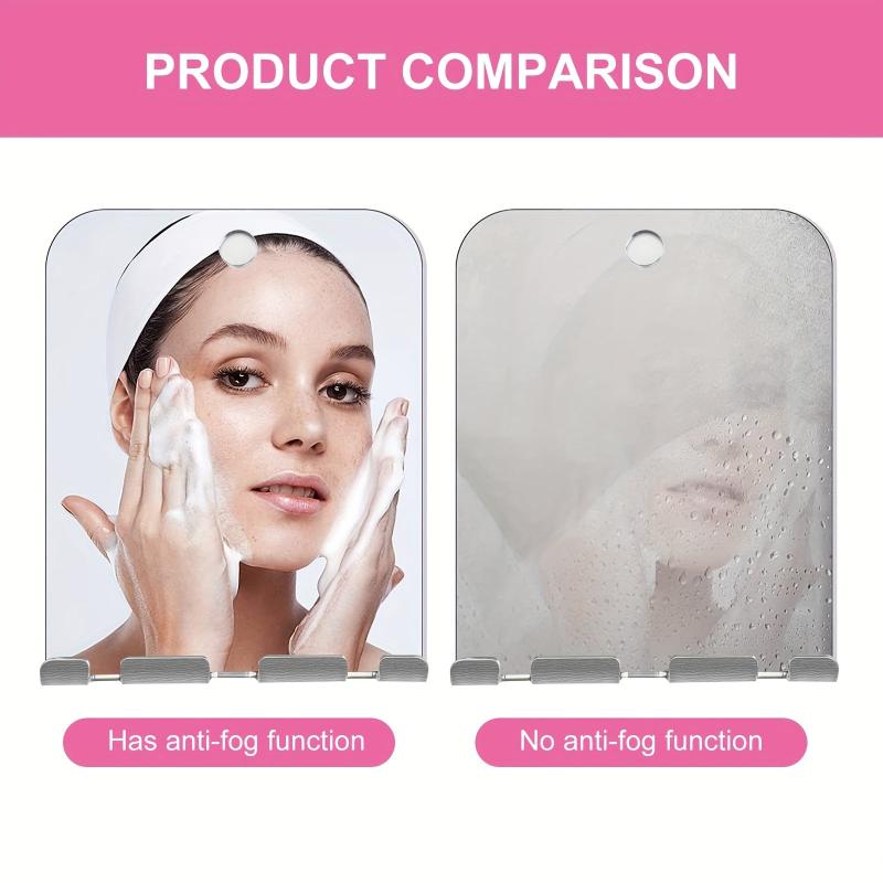 Fogless Shower Mirror with Shaver Holder