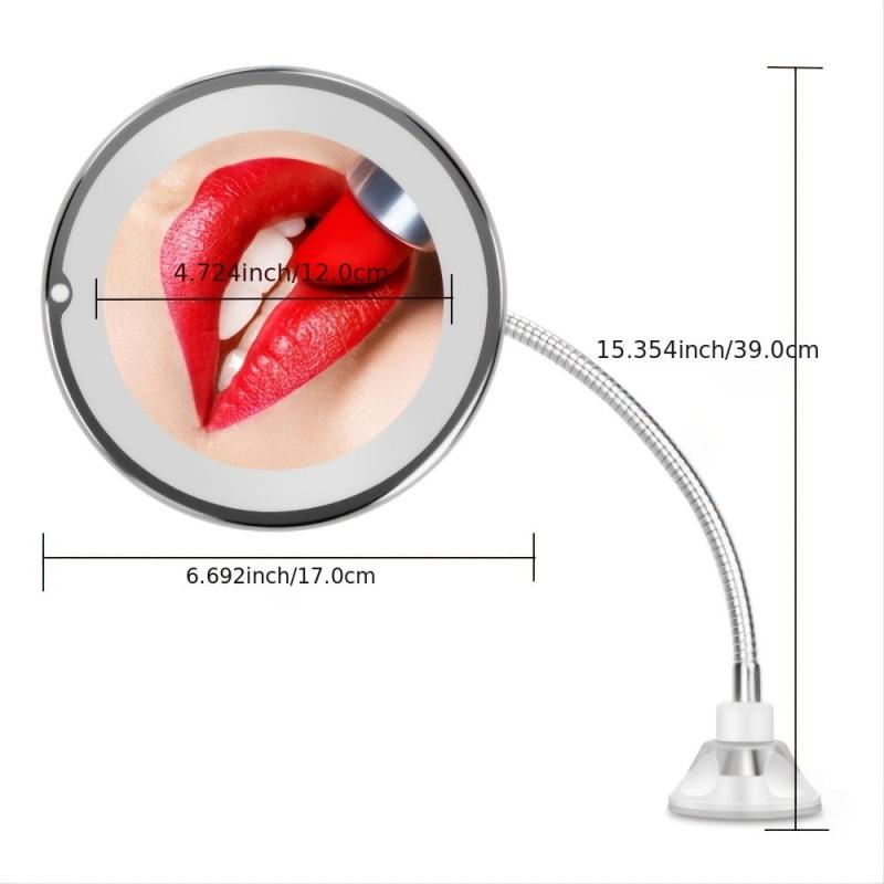 10X LED Vanity Mirror with Light Flexible Magnifying Makeup Mirror