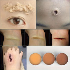 Halloween Makeup Kit with Scar Wax and Face Paint Brushes
