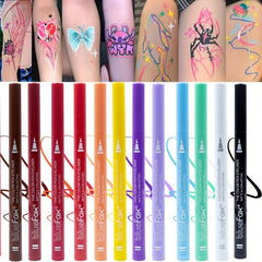 Face Paint 12 Pcs Pen Set Halloween Christmas Body Makeup Waterproof
