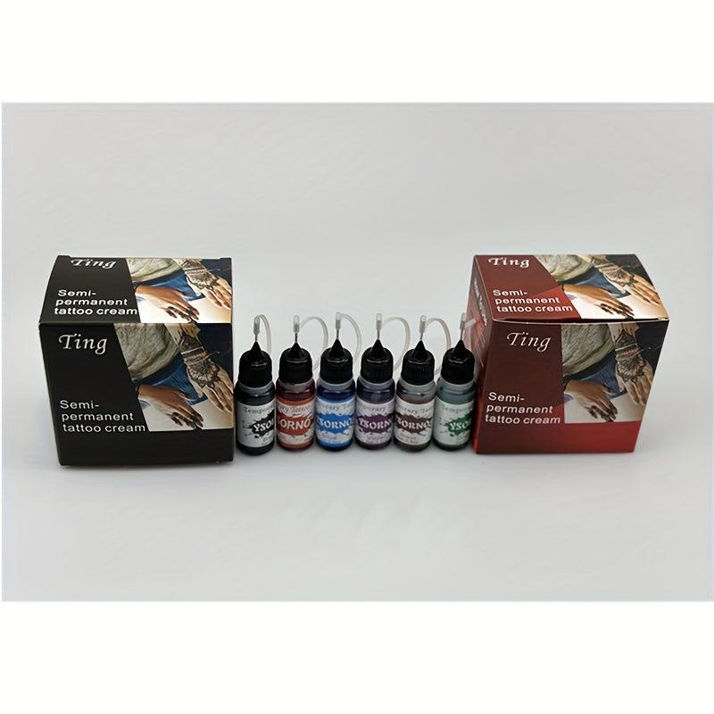12 Pcs Tattoo Cream Lotion Pigment Set Waterproof Tattoo Stickers Juice Pigment