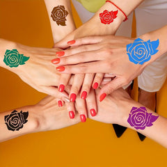 Temporary Tattoo Kit Freehand Ink with 2 Self-Adhesive Stencils