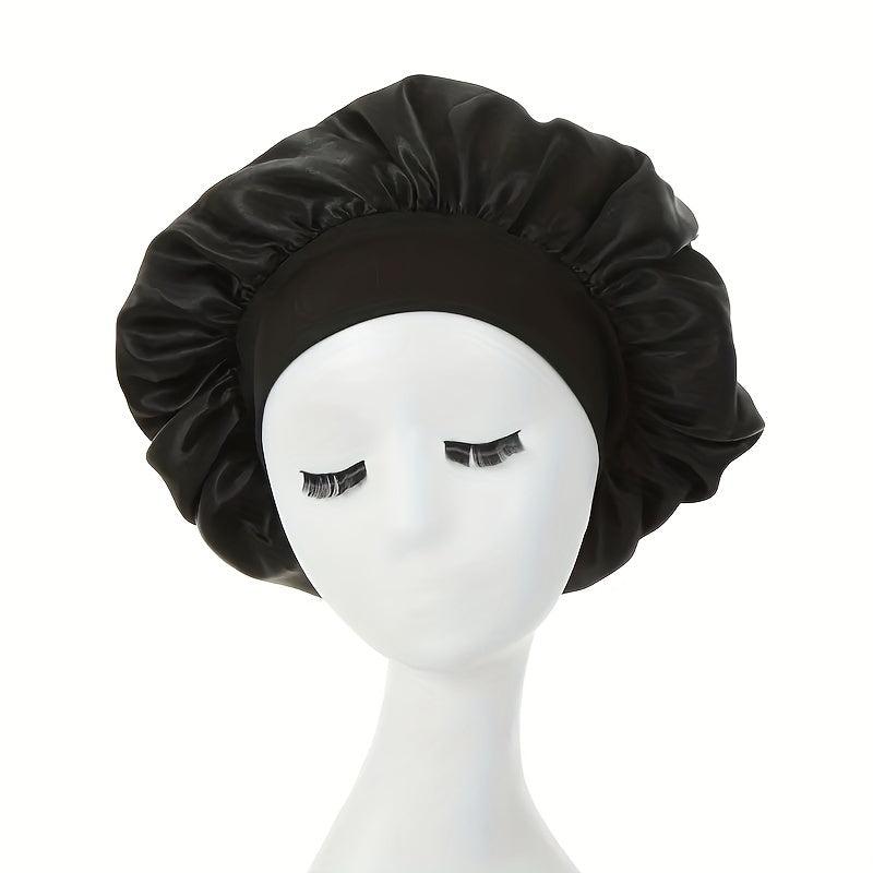 Silky Satin Sleep Bonnet for Curly Hair with Elastic Band