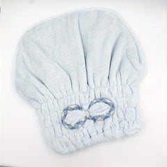 Hair Dry Cap With Bowknot Absorbent Microfiber Wrap Turban