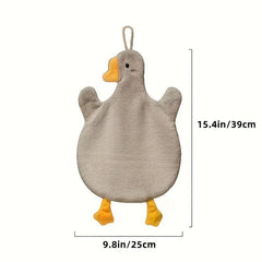 2pcs Goose Hand Bath Towels Coral Fleece Hanging Towel Sets Microfiber