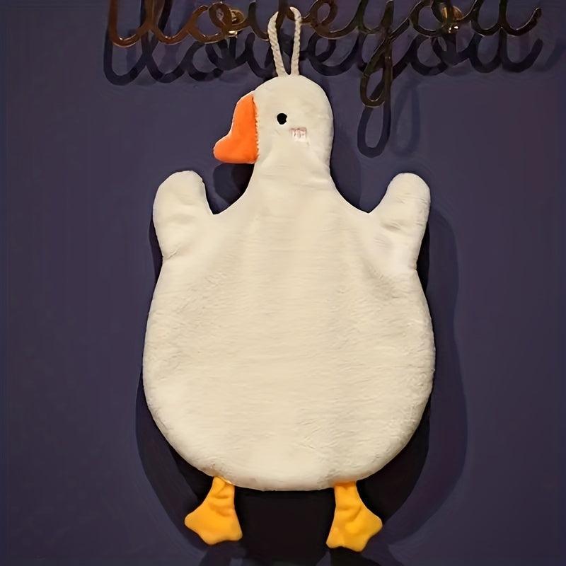 2pcs Goose Hand Bath Towels Coral Fleece Hanging Towel Sets Microfiber