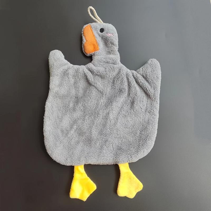 2pcs Goose Hand Bath Towels Coral Fleece Hanging Towel Sets Microfiber