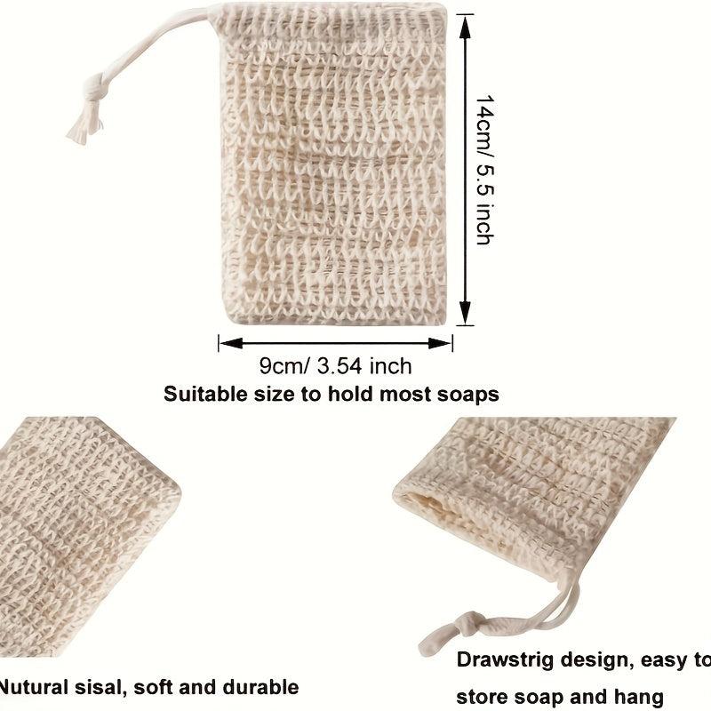 5pcs Soap Bubble Mesh Bags Exfoliating Foam Net Drawstring Holder