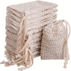 5pcs Soap Bubble Mesh Bags Exfoliating Foam Net Drawstring Holder