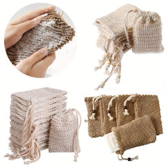 5pcs Soap Bubble Mesh Bags Exfoliating Foam Net Drawstring Holder