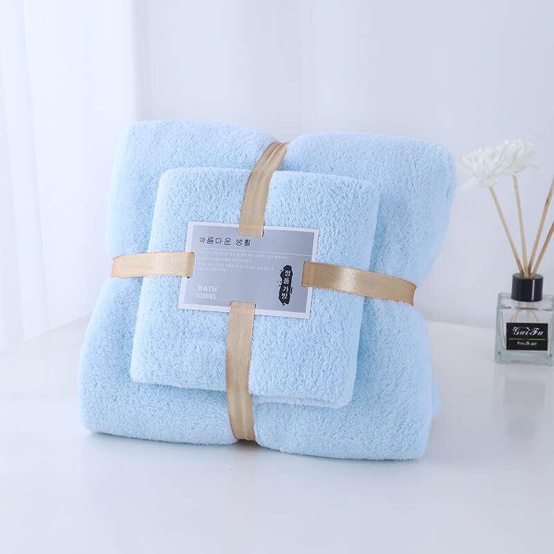 Soft Coral Velvet Bath Towel Set for Adults, Highly Absorbent