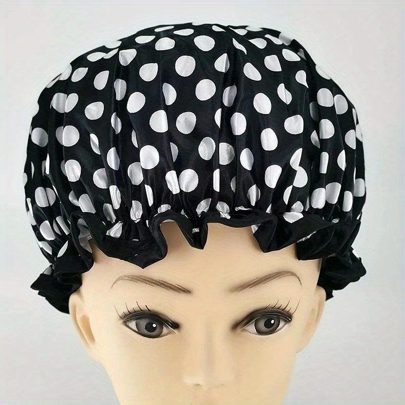 Double Layers Waterproof Spa Shower Caps for Women