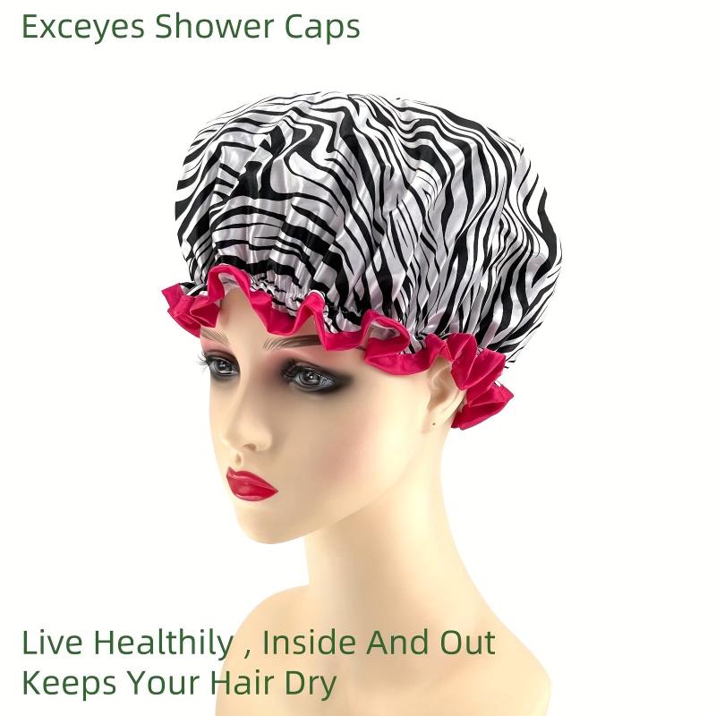 Double Layers Waterproof Spa Shower Caps for Women