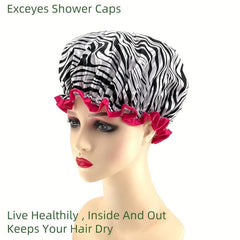 Double Layers Waterproof Spa Shower Caps for Women