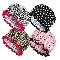 Double Layers Waterproof Spa Shower Caps for Women