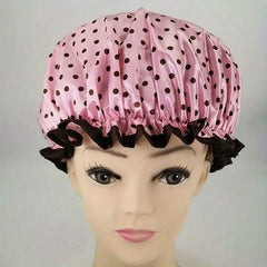 Double Layers Waterproof Spa Shower Caps for Women