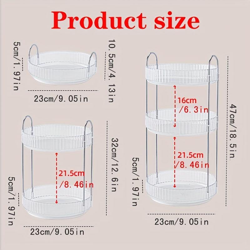 Transparent Rotating Shelf for Bathroom and Kitchen Storage