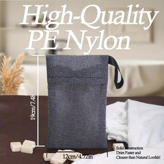 Exfoliating Soap Bag Scrubber with Foaming Saver and Towel Holder