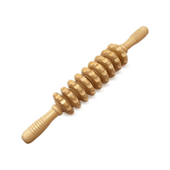 Wooden Handheld Roller Massager for Muscle Relief and Circulation