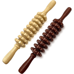 Wooden Handheld Roller Massager for Muscle Relief and Circulation