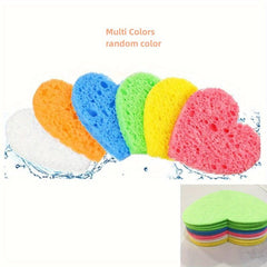 20pcs Heart Shape Compressed Face Sponges for Washing Spa Cleansing Exfoliating