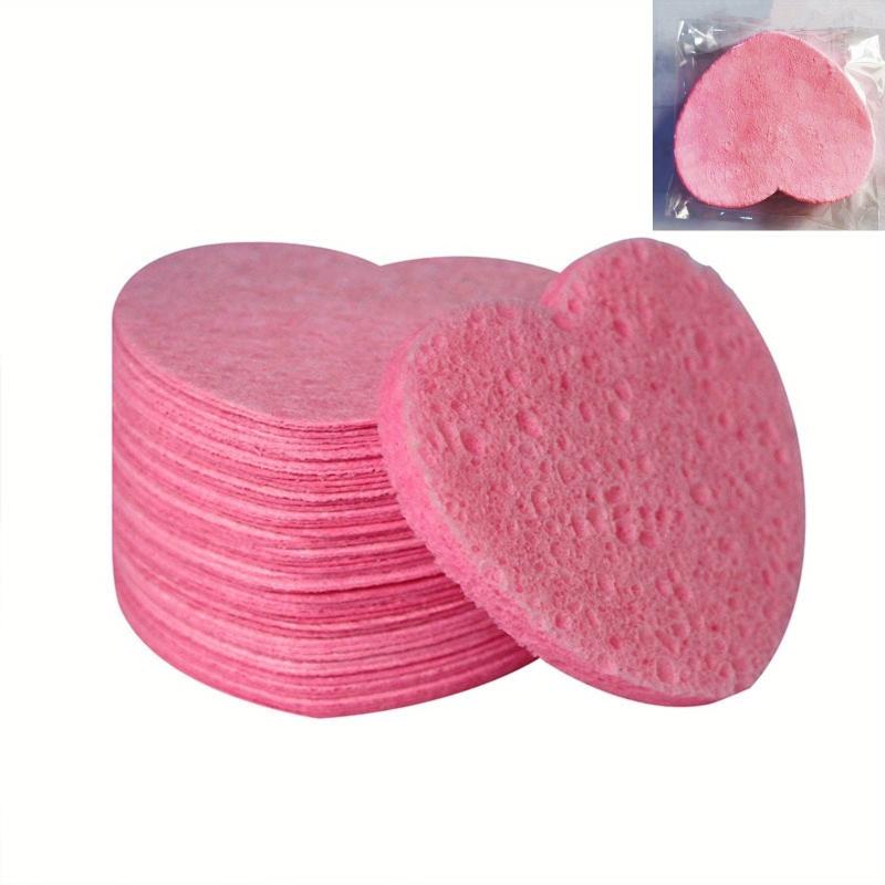 20pcs Heart Shape Compressed Face Sponges for Washing Spa Cleansing Exfoliating