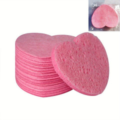 20pcs Heart Shape Compressed Face Sponges for Washing Spa Cleansing Exfoliating