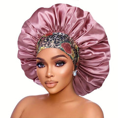 Satin Bonnet Curly Hair Sleeping Cap Floral Wide Band