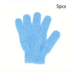 5 pc Exfoliating Scrub Bath Gloves for Deep Cleansing
