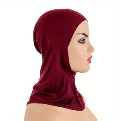 Solid Full Cover Scarf Cap Underscarf Neck Head Bonnet Hat