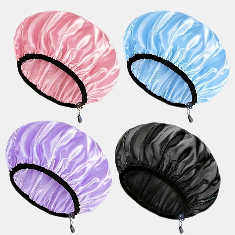 Women's Waterproof Shower Cap Adjustable Pullover Bath Cap