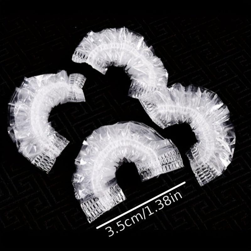 100PCS Disposable Clear Ear Protect Caps for Shower Hair Dye Bathing