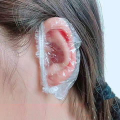 100PCS Disposable Clear Ear Protect Caps for Shower Hair Dye Bathing
