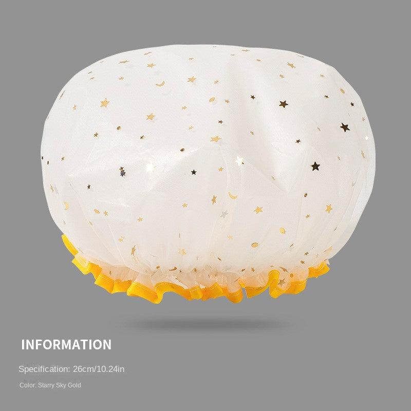 Waterproof Double Layer Shower Cap for Women and Girls