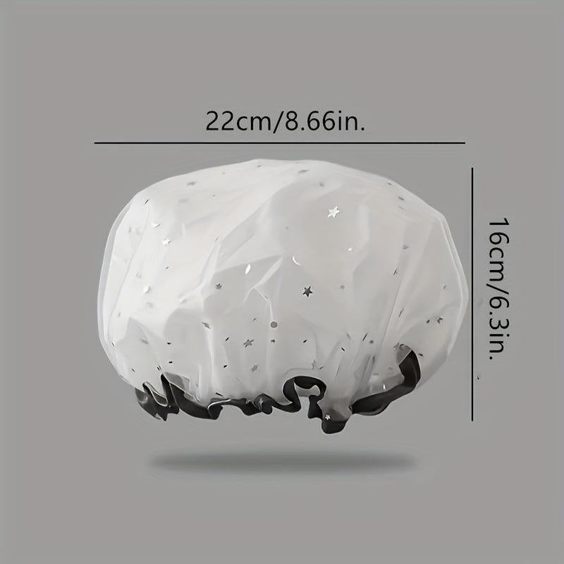 Waterproof Double Layer Shower Cap for Women and Girls